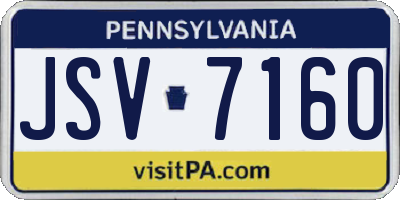 PA license plate JSV7160