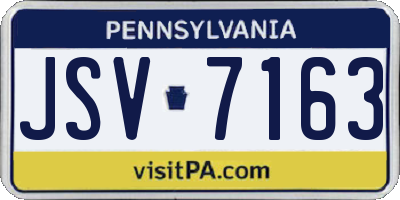 PA license plate JSV7163