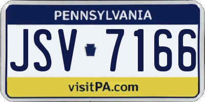PA license plate JSV7166