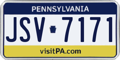 PA license plate JSV7171