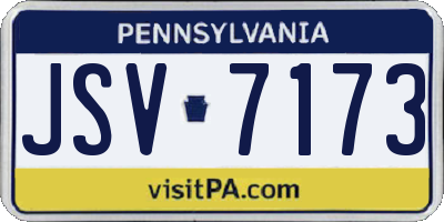 PA license plate JSV7173