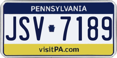 PA license plate JSV7189