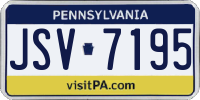 PA license plate JSV7195