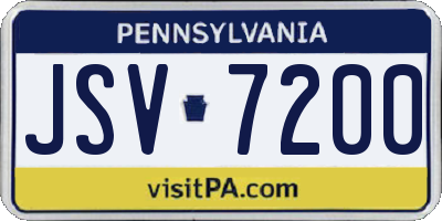 PA license plate JSV7200