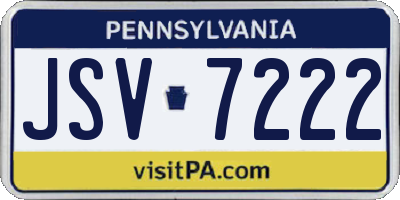 PA license plate JSV7222