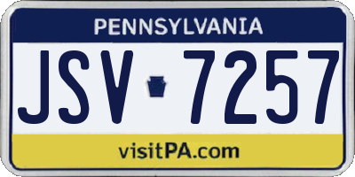 PA license plate JSV7257
