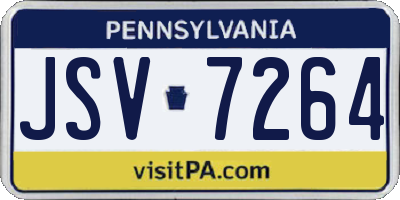 PA license plate JSV7264