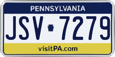 PA license plate JSV7279