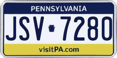 PA license plate JSV7280