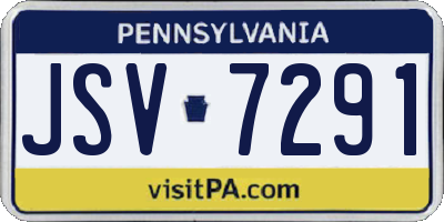 PA license plate JSV7291