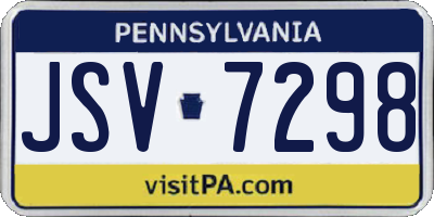 PA license plate JSV7298