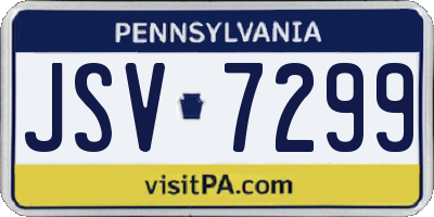 PA license plate JSV7299