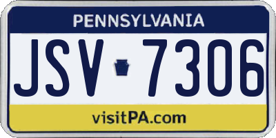 PA license plate JSV7306
