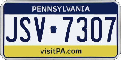 PA license plate JSV7307