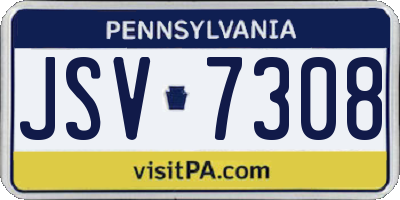 PA license plate JSV7308