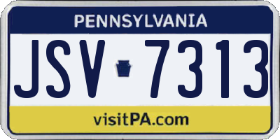 PA license plate JSV7313