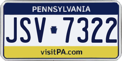PA license plate JSV7322