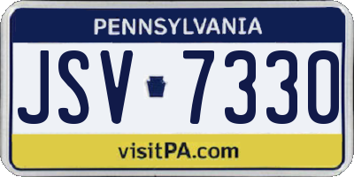 PA license plate JSV7330
