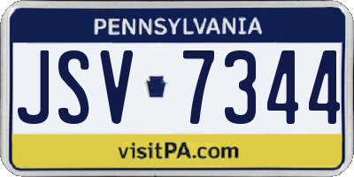PA license plate JSV7344