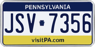 PA license plate JSV7356