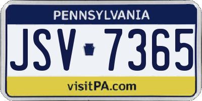 PA license plate JSV7365