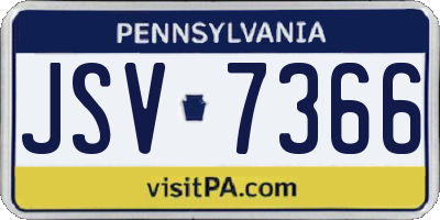 PA license plate JSV7366