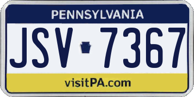 PA license plate JSV7367