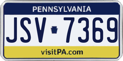 PA license plate JSV7369