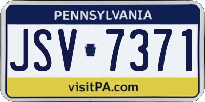 PA license plate JSV7371