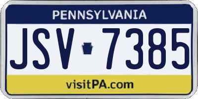 PA license plate JSV7385