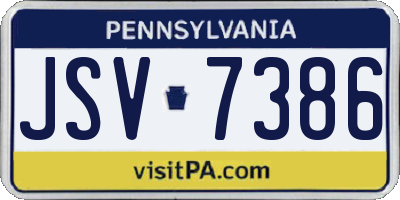 PA license plate JSV7386