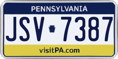 PA license plate JSV7387