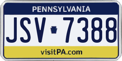 PA license plate JSV7388