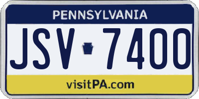 PA license plate JSV7400