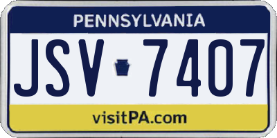 PA license plate JSV7407