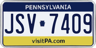PA license plate JSV7409