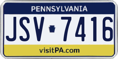 PA license plate JSV7416