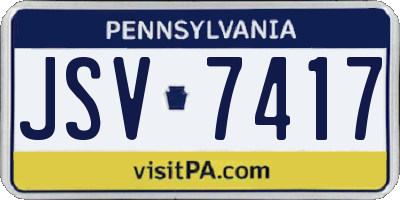 PA license plate JSV7417