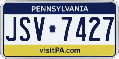 PA license plate JSV7427