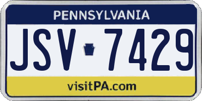 PA license plate JSV7429