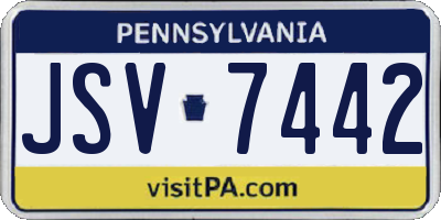 PA license plate JSV7442