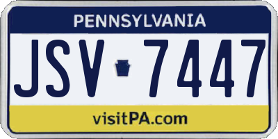 PA license plate JSV7447