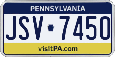 PA license plate JSV7450