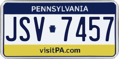 PA license plate JSV7457
