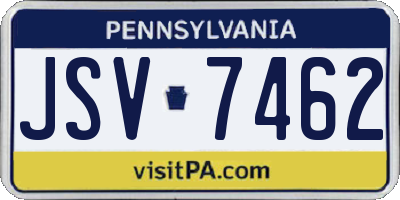 PA license plate JSV7462