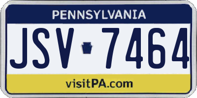 PA license plate JSV7464