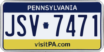 PA license plate JSV7471