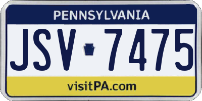 PA license plate JSV7475