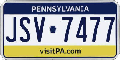 PA license plate JSV7477