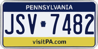 PA license plate JSV7482